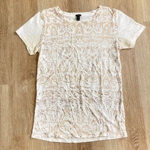 White and gold patterned J Crew shirt